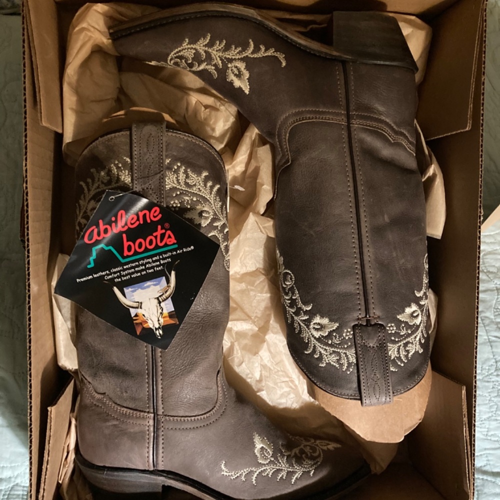 NWT Abilene Women's Western Embroidered Boot Medium Toe Grey - 6.5 - Picture 5 of 5